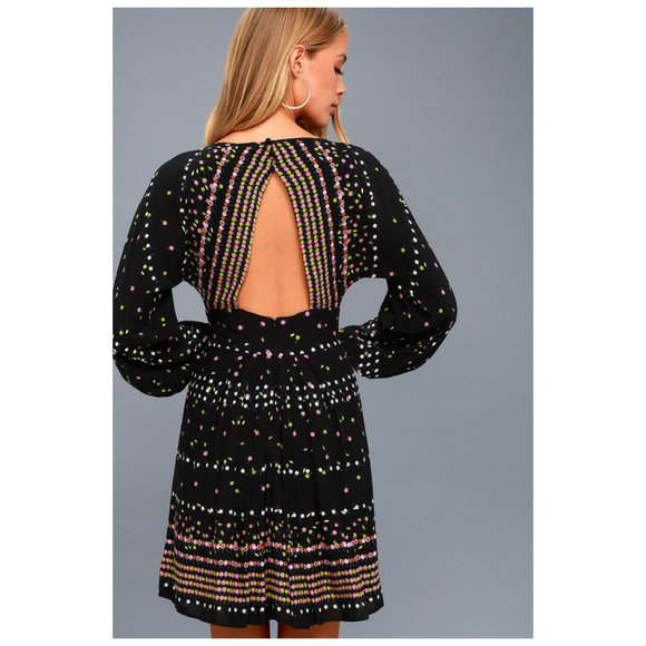 014 FREE PEOPLE Coryn Long Sleeve Mini Dress sz 6 Women's - Picture 16 of 16